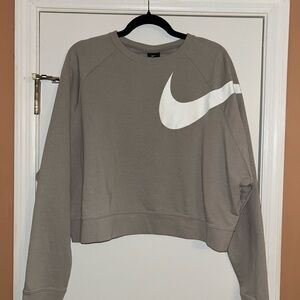 Nike Women's Gray Cropped Sweatshirt